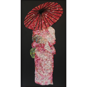 oeuvre djoulia H art la geisha au parapluie rouge